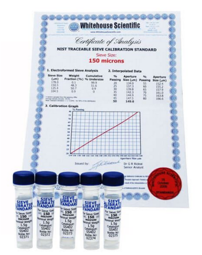 Whitehouse Sieve Standards, Soda-Lime Glass Beads, for Sieves with No. 100 (150 µm) Openings, 1 lb, BS-402