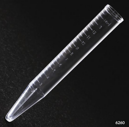 Centrifuge Tube, 15 mL, Polystrene, Molded Graduations, Bulk, 1000/CS, Globe Scientific, 6260