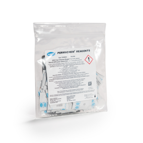 DPD Free Chlorine Reagent, 10 mL Sample, Powder Pillows, Range: up to 2.00 mg/L.