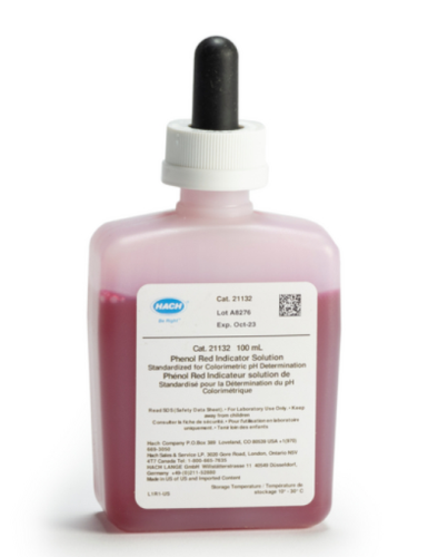 Phenol Red Indicator Solution, 100 mL Market Dropper Bottle, HACH, 21132