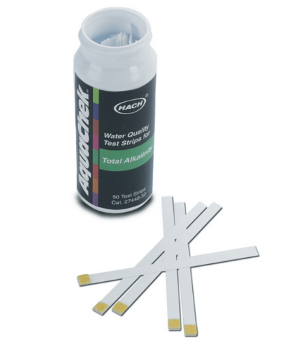 Total Alkalinity Test Strips, 0-240 mg/L, 50/PK, HACH, 2744850