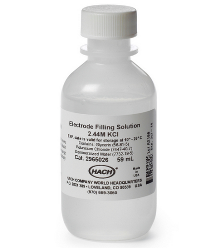 Filling Solution, Reference, 2.44 M KCl, 59 mL, HACH, 2965026