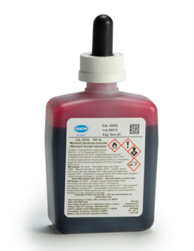 ManVer Hardness 2 Indicator Solution, 100 mL Marked Dropper Bottle, HACH 42532