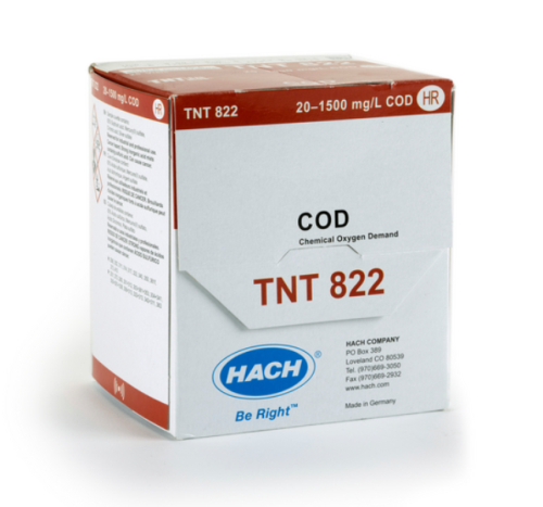 Chemical Oxygen Demand (COD) TNTplus Vial Test, HR (20-1,500 mg/L COD), 25 Tests, HACH, TNT822
