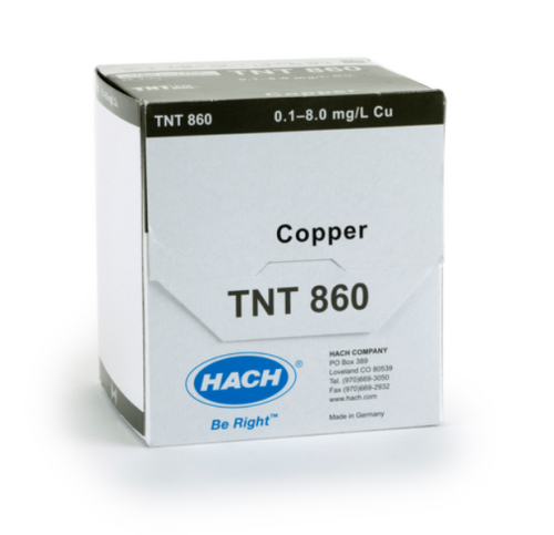 Copper TNTplus Vial Test (0.1 to 8.0 mg/L Cu), 25 Tests, HACH, TNT860