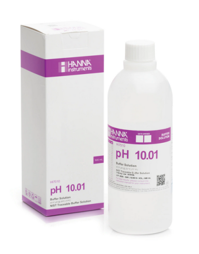 Buffer Solution, pH 10.01, 500 mL Bottle, Hanna Instruments, HI7010L