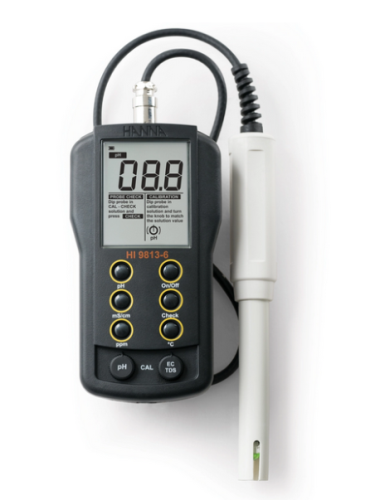 pH/EC/TDS/Temperature Meter, Portable, with CAL Check and 3-in-1 Probe