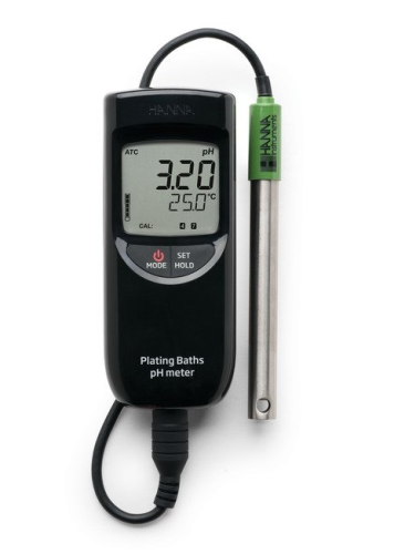 Portable Plating pH Meter Kit, with Electrode, DIN Connector, Hanna Instruments, HI99131