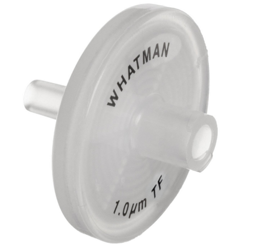 Whatman Puradisc 25 mm Polytetrafluoroethylene Syringe Filter, 1.0 micron, Nonsterile, 50/PK, Cytiva, 6784-2510