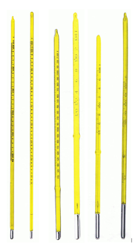 Liquid-in-Glass Thermometer, Fractional Degree Precision Laboratory Thermometer, -10 to 80 degrees C