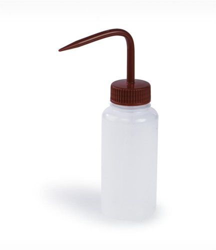Wide-Mouth Wash Bottle, Red, 250 mL, Polyethylene, Bel Art Products, F11625-0250