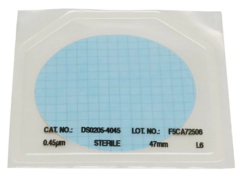 Membrane Filter, White Cellulose Nitrate, Gridded, Sterilewithout Pad, 0.45 Micron, 47 mm, 100/CS, Nalge Nunc International Corp, DS0205-4045