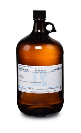 Ceric Ammonium Sulfate, 0.10 N (0.10 M) in 1.0 N Sulfuric Acid, 4 L Amber Glass Bottle, Labchem, LC129304