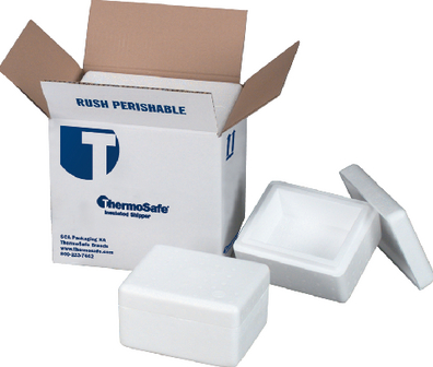 Foam Containers, with Carton, Expanded Polystyrene, Ideal for the Safe Storage and Delivery of Most Refrigerated or Frozen Materials
