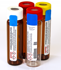 VOA Vials, HCl, Pre-Cleaned, withCap, with Certification of Analysis, 40 mL (Case of 72)
