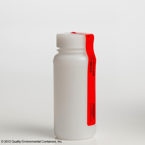 Bottle, High Density Polyethylene, Wide Mouth, with 45 mm Cap, 8 oz../250 mL, Pre-Cleaned with Certificate of Analysis and with 1 mL 1:1 Nitric Acid Preservative for Metals Analysis