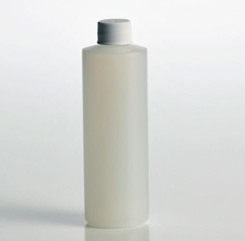 Bottle, High Density Polyethylene, Wide Mouth, Cylinder Round, with 38 mm Cap, 8 oz../250 mL