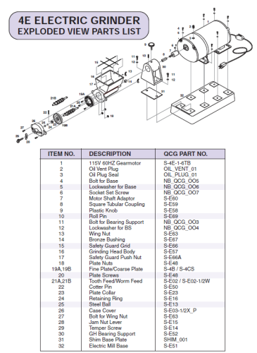 Plate Screws, 3/Set for Electric Grinding Mill, S-E48