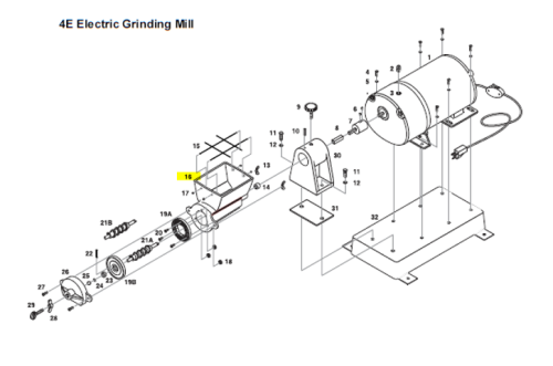 Grinding Head Body with Fine Plates and Tooth Feed for QCG 4E Electric Grinding Mill, QCG Systems, S-E57