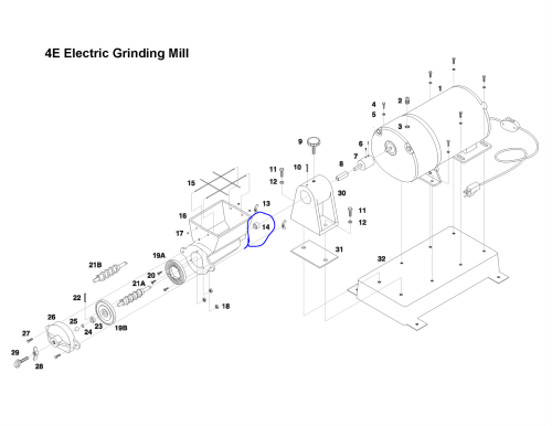 Bronze Bushing for 4E Grinding Mill (See Part 14 in Schematic)