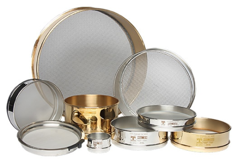 Sieve, 12 in. Diameter, USA 2 in. Opening, Brass Frame, Stainless Steel Cloth, Full Height, W.S. Tyler, 6972