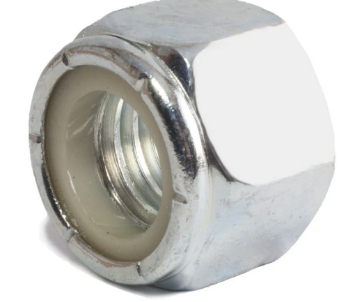 Lock Nut, 3/8 in with 16 Threads/Inch Coarse NYLOCK Insert, Zinc Plated, for Sieve Shakers, W.S. Tyler, ZF10221
