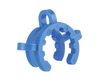 Clamp, Acetal, Standard Taper Joint #19, Blue, Holds Standard Taper Joints Securely Under Moderate Pressure