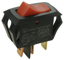 Rocker Switch, Illuminated, SPST, Panel Mount, 10 A