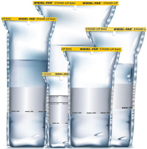 Bag, Undosed Whirl Closure, Stand-Up, STERILE, 18 fl oz, 500/PK, Whirl-Pak, B01365
