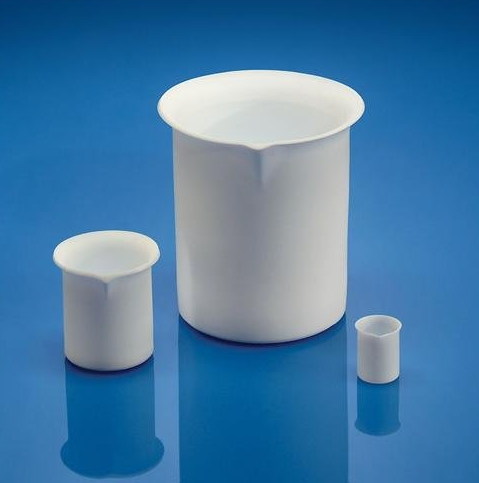 Beaker, White Opaque Teflon PTFE, Heat up to 288 Degrees C, 400 mL, Saint Gobain Performance Plastics, D1069039