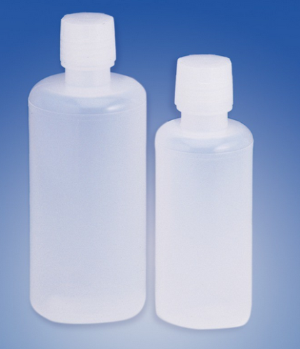 Bottle, Narrow-mouth, Low-density Polyethylene with High-Density Buttress Screw-cap, 500 mL (16 oz.), Bel Art Products, F10611-0016