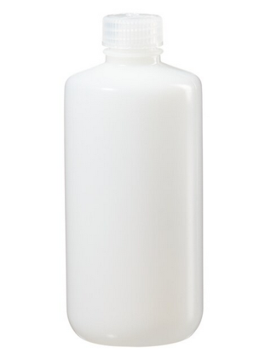 Nalgene Bottle, IP2, Narrow-Mouth High-Density Polyethylene (HDPE) with Polypropylene (PP) Screw Cap, Round, 500 mL, EA, 12/PK or 48/CS, Thermo Scientific, 2099-0016