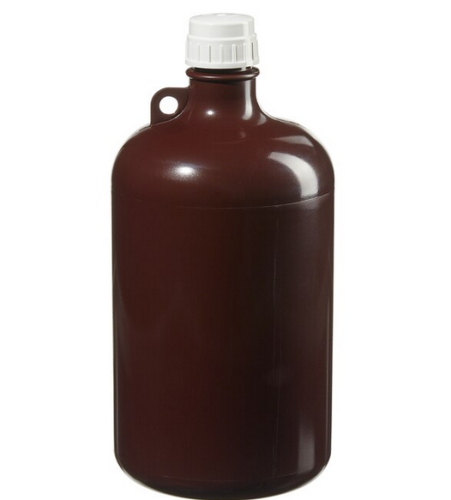 Nalgene Bottle, Large Amber Polypropylene Copolymer (PPCO) with White Polyproplylene (PP) Cap and Shoulder Loop, 2 L, 1/PK or 6/CS, Thermo Scientific, 2204-0020