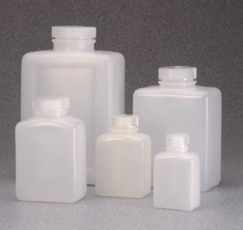 Nalgene Bottle, Rectangular Wide-Mouth High-Density Polyethylene (HDPE) with Polypropylene (PP) Screw Closure, 2000 mL, Thermo Scientific, 2007-0064
