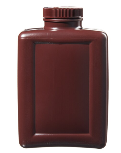Nalgene Bottle, Amber, Rectangular Wide-Mouth High-Density Polyethylene (HDPE) with Polypropylene (PP) Screw Closure, 2000 mL, Thermo Scientific, 2009-0064