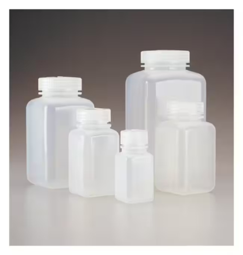 Nalgene Bottle, Square, Wide-Mouth Polypropylene Copolymer (PPCO) with Polypropylene (PP) Cap, 1000 mL, EA, 6/PK or 24/CS, Thermo Scientific, 2110-0032