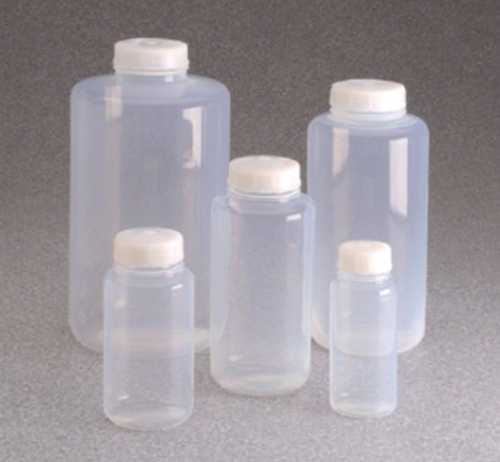 Nalgene Bottle, Wide Mouth Teflon Fluorinated Ethylene Propylene (FEP) Bottle, with Tefzel Ethylene Tetrafluoroethylene (ETFE) Screw Closure, 125 mL, Thermo Scientific, 2100-0004