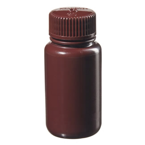 Nalgene Bottle, Wide-Mouth Lab Quality Amber High-Density Polyethylene (HDPE) with Amber Polypropylene (PP) Cap, 8 oz / 250 mL, EA, 12/PK or 72/CS, Thermo Scientific, 2106-0008