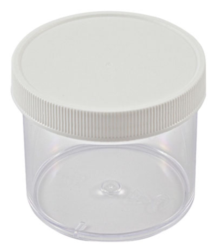 Jar, Polystyrene (PS) with White Polypropylene (PP) Screw Closure, 4 oz / 120 mL, Dynalon Labware, 421215