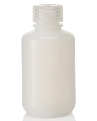 Nalgene Bottle, Narrow-Mouth High-Density Polyethylene (HDPE) with Polypropylene (PP) Cap, 125 mL, EA, 72/PK or 500/CS, Thermo Scientific, 2089-0004