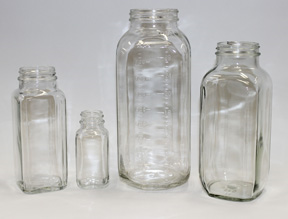 Bottle, Extra Wide Mouth, Square, Flint Glass, 32 oz./1000 mL (58-400 Cap Required)