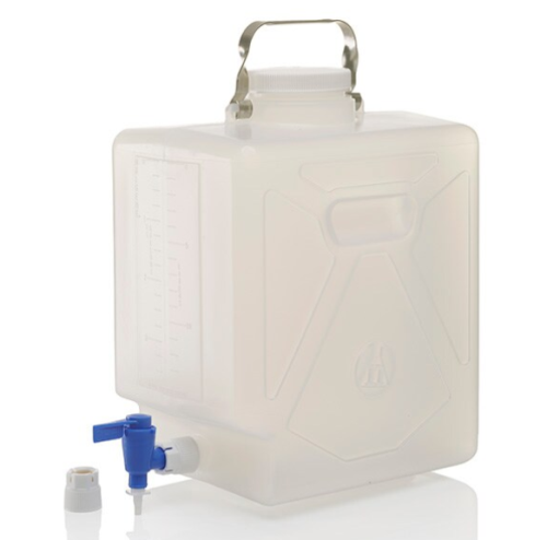 Nalgene Carboy, Retangular, Autoclavable, Polypropylene Copolymer (PPCO) with Polypropylene (PP)  Spigot and Cap, 20 L, 1/PK or 4/CS, Thermo Scientific, 2321-0050