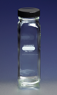 Bottle, Milk Dilution, Wide-Mouth, Black Phenolic, Screw Cap, Graduated, 160 mL, EA, 12/PK, or 48/PK, Corning, 1373-160