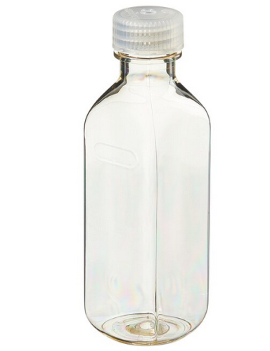 Nalgene Dilution Bottle, Square, Wide-Mouth, Polysulfone (PSU) with Polypropylene (PP) Closure, 210 mL, Graduations at 90 and 99 mL, Thermo Scientific, 2500-0280