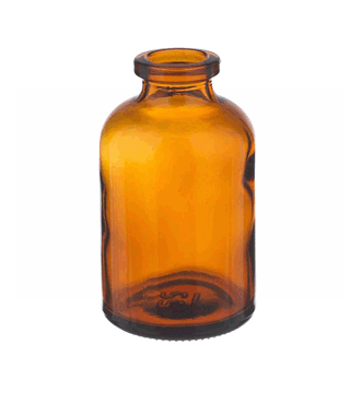 Bottle, Serum, Narrow Mouth, Amber, Mouth 13 mm I.D. x 20 mm O.D., 30 mL.