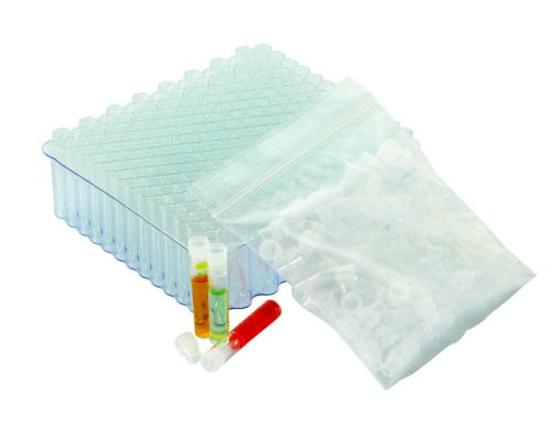 Wheaton Shell Vial 8 x 40 mm, Borosilicate Glass, Convenience Pack, with Polyethylene Snap Caps, 1 mL, 1000/CS, DWK,  W225244
