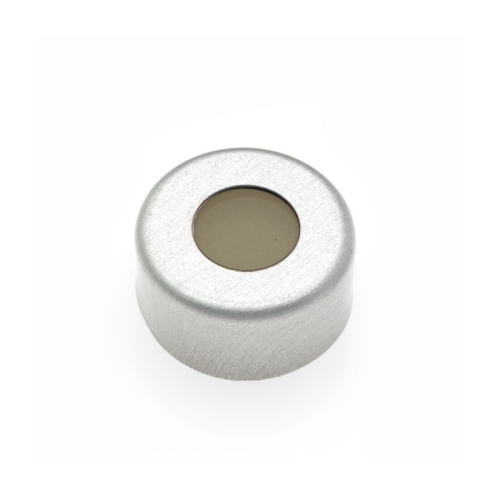 Crimp Cap, Silver Alumninum with Natural PTFE/Natural Silicone Septa, 11 mm, 100/PK, QEC, QP3242.011.720A