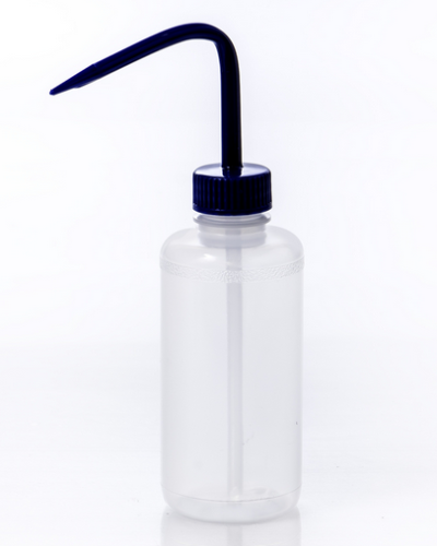 Wash Bottle, Narrow-Mouth, Low-Density Polyethylene (LDPE) with Blue Polypropylene Cap Assembly, 250 mL, 6/PK, SP Bel Art Products, F11615-0250