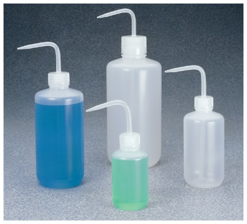 Nalgene Wash Bottle, Narrow-Mouth, Low-Density Polyethylene (LDPE) with Polypropylene (PP) Screw Closure/Stem, and Polypropylene Copolymer (PPCO) Draw Tube, 1000 mL, Thermo Scientific, 2401-1000