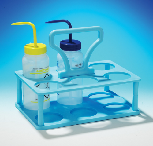 Wash Bottle Carrier, Polypropylene, for Six 250 or 500 mL Bottles, Bel Art Products, F11640-0001